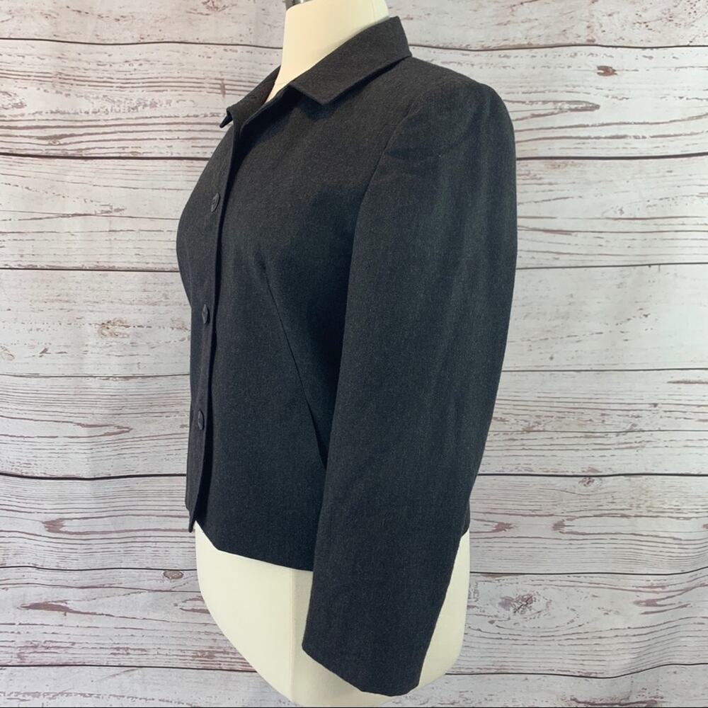 Talbots 100% wool grey jacket button front pockets - Picture 5 of 12